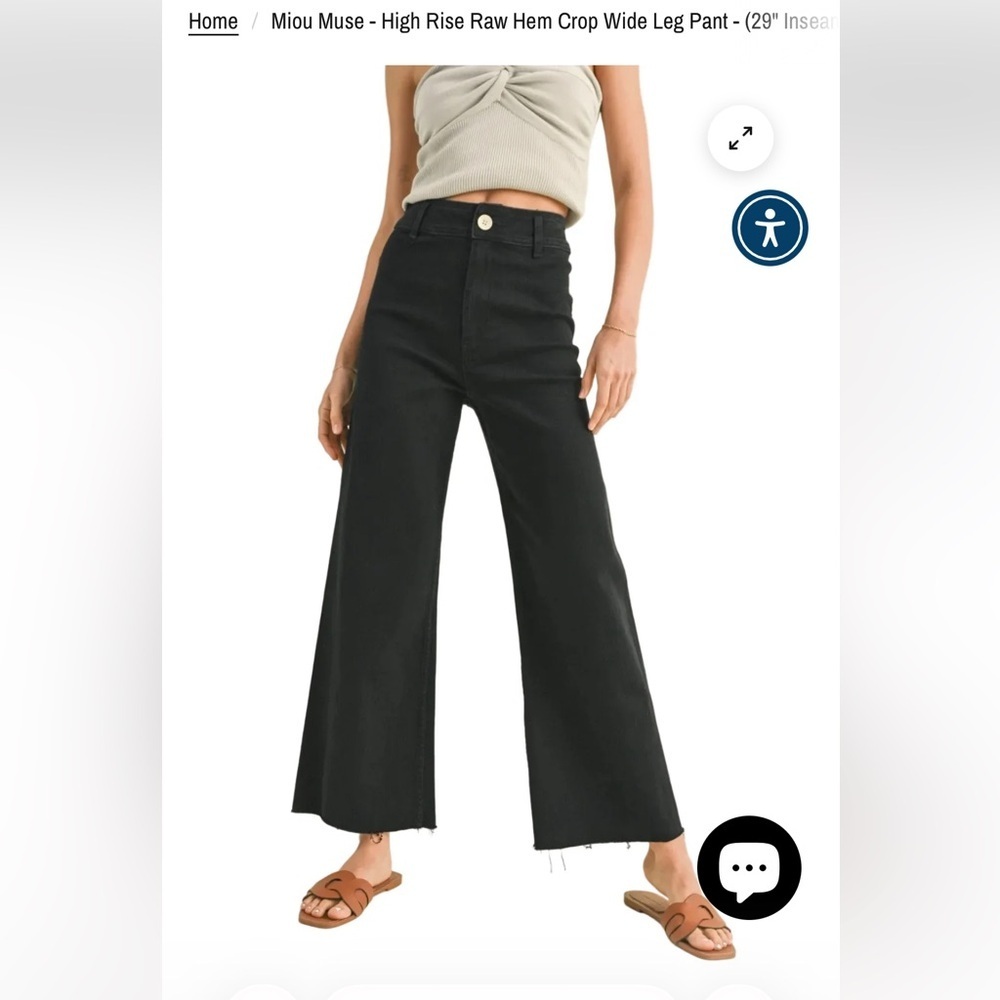 Miou Muse Black High-Rise Wide-Leg Jeans